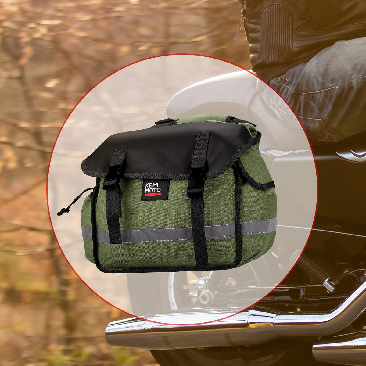 Canvas Throw Over Motorcycle Saddlebags with Rain Covers V25728