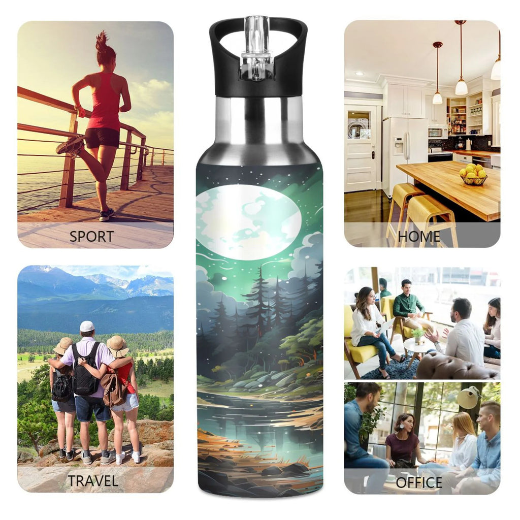Stainless Steel Insulated Water Bottle with Straw Lid C133