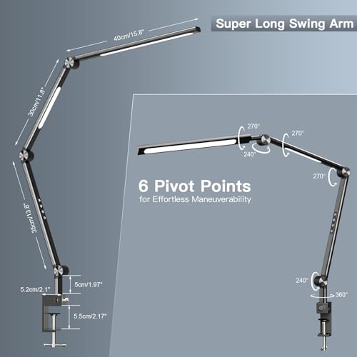Black 18W LED Desk Lamp with Clamp A855452