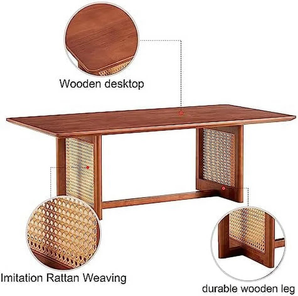 Rectangle Rustic Wood Coffee Table with Metal Legs Z82302