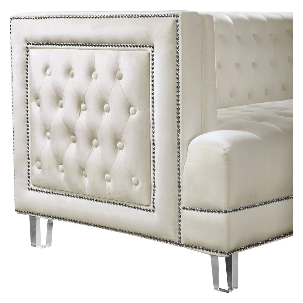 Cream Velvet Chair R619