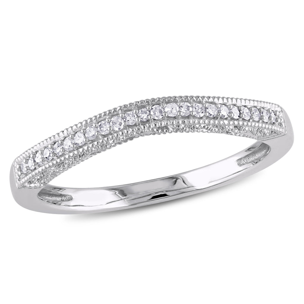 Diamond Accent Semi-Eternity Band in 10kt White Gold M5406