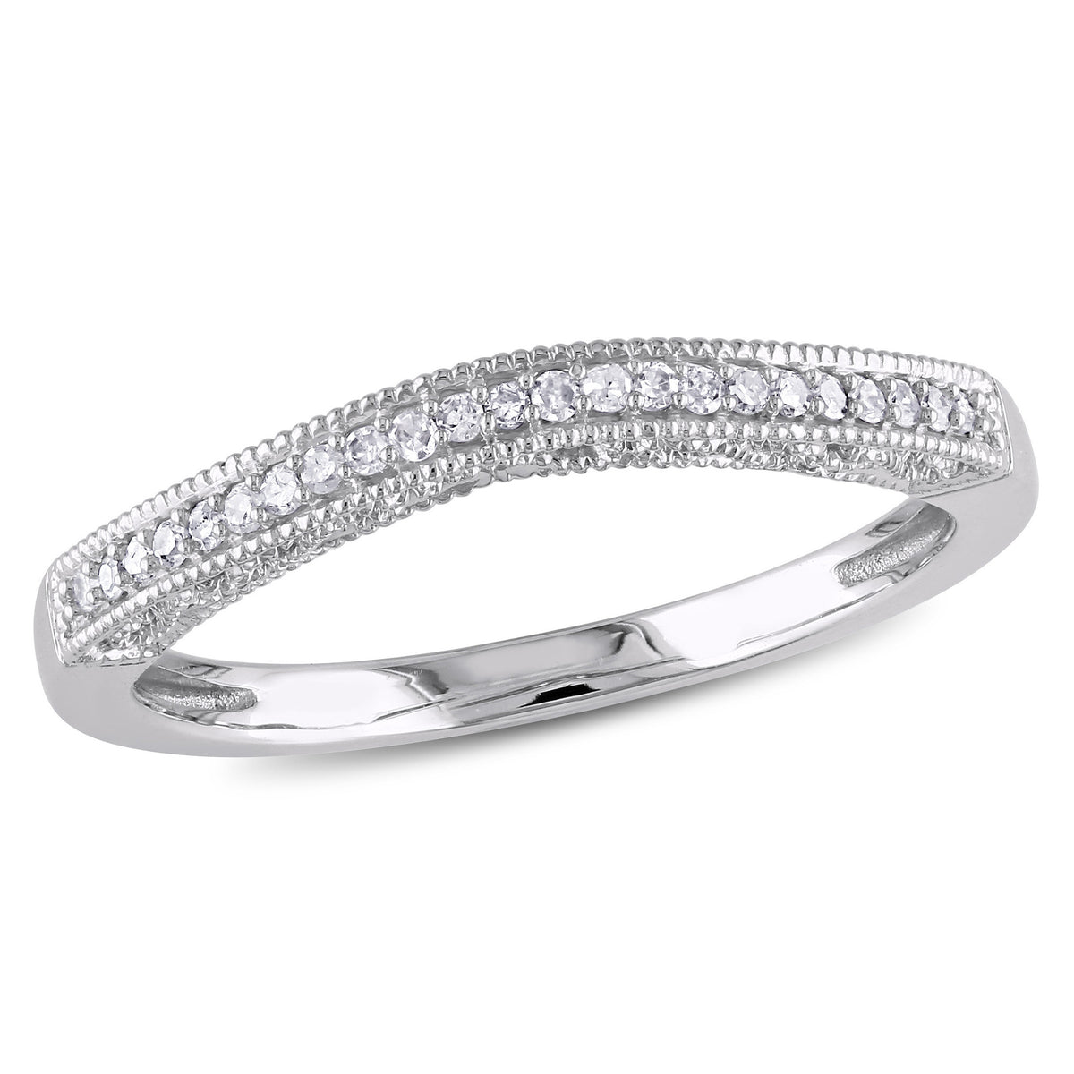 Diamond Accent Semi-Eternity Band in 10kt White Gold M5406