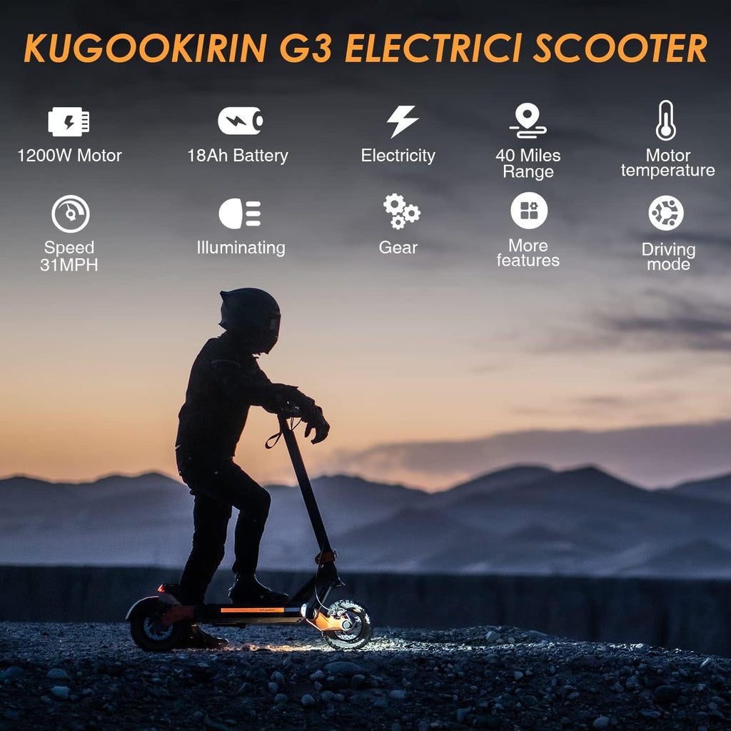 Electric Scooter 1200W Motor 10.5" Off Road Tires 52V/18Ah Dual Brake Folding R40819