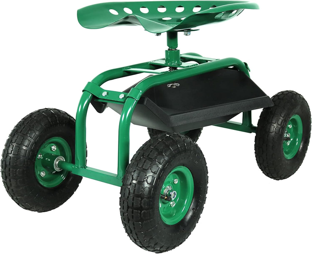 Rolling Garden Cart with Wheels and Tool Tray I259