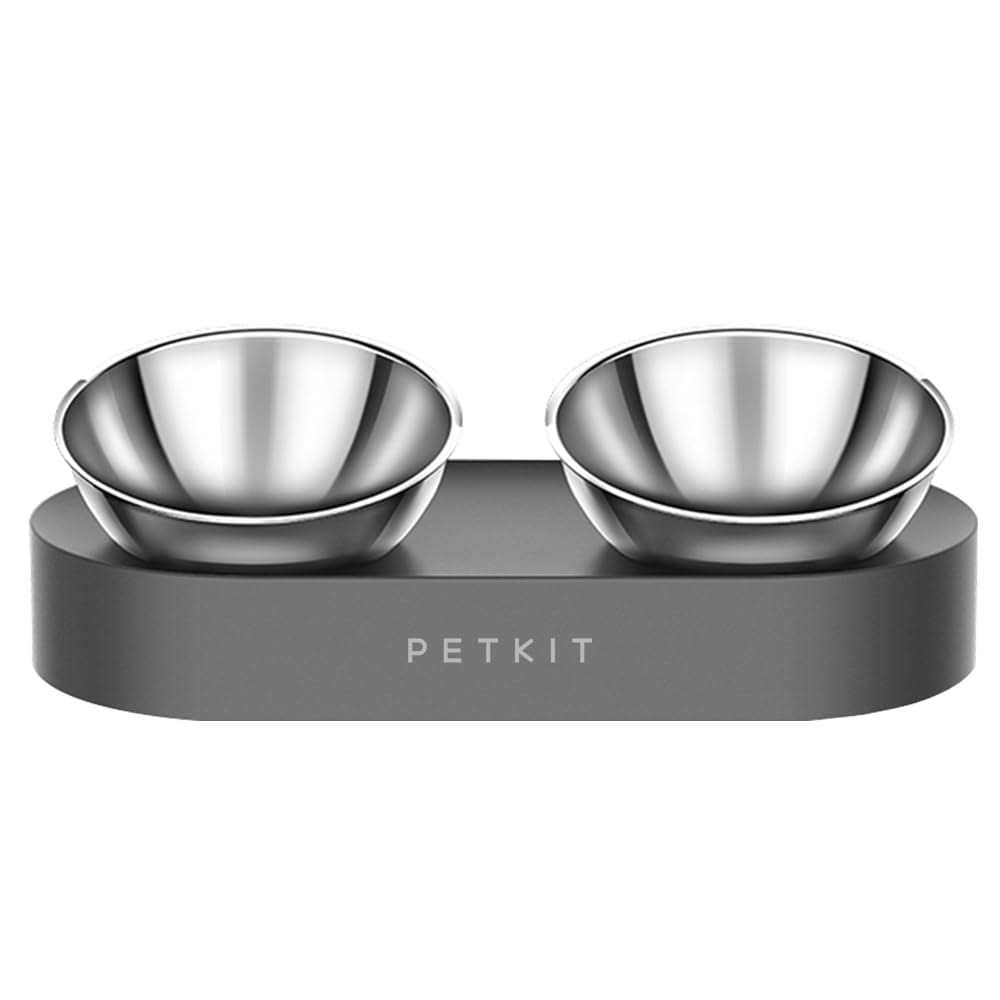 Raised Stainless Steel Dog Cat Food and Water Bowl L759486