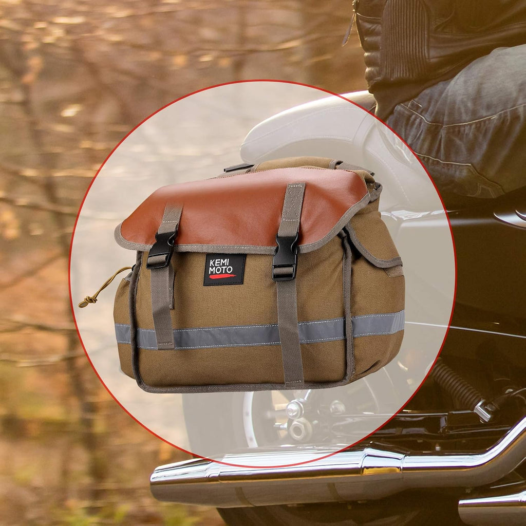 Canvas Throw Over Motorcycle Saddlebags with Rain Covers V25728
