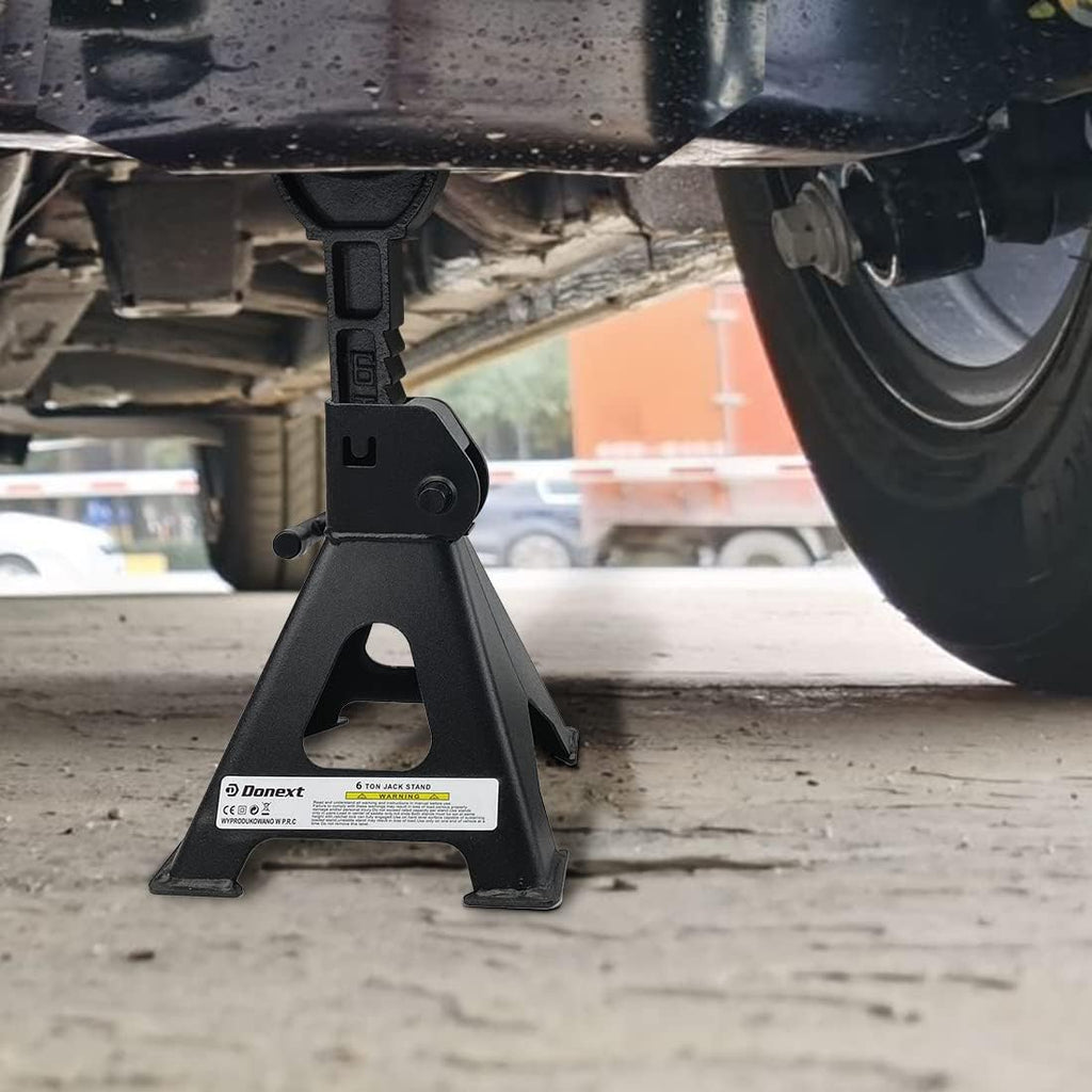 6 Ton Steel Jack Stands 1 Pair Black S513636