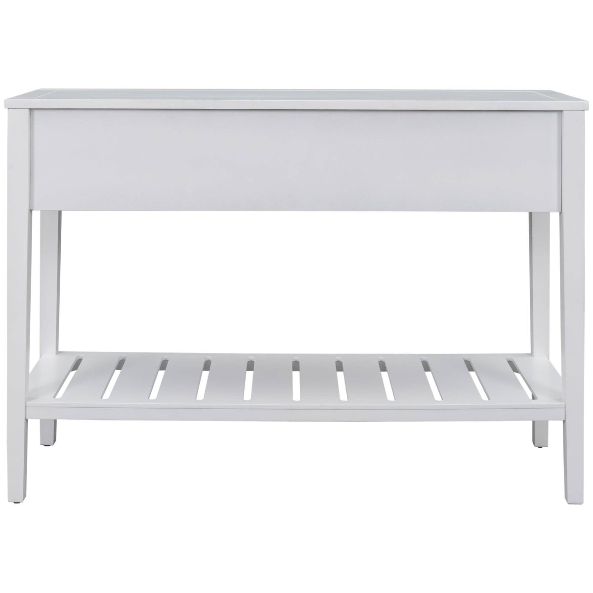 White Console Table with 2 Drawers and 1 Shelf H225
