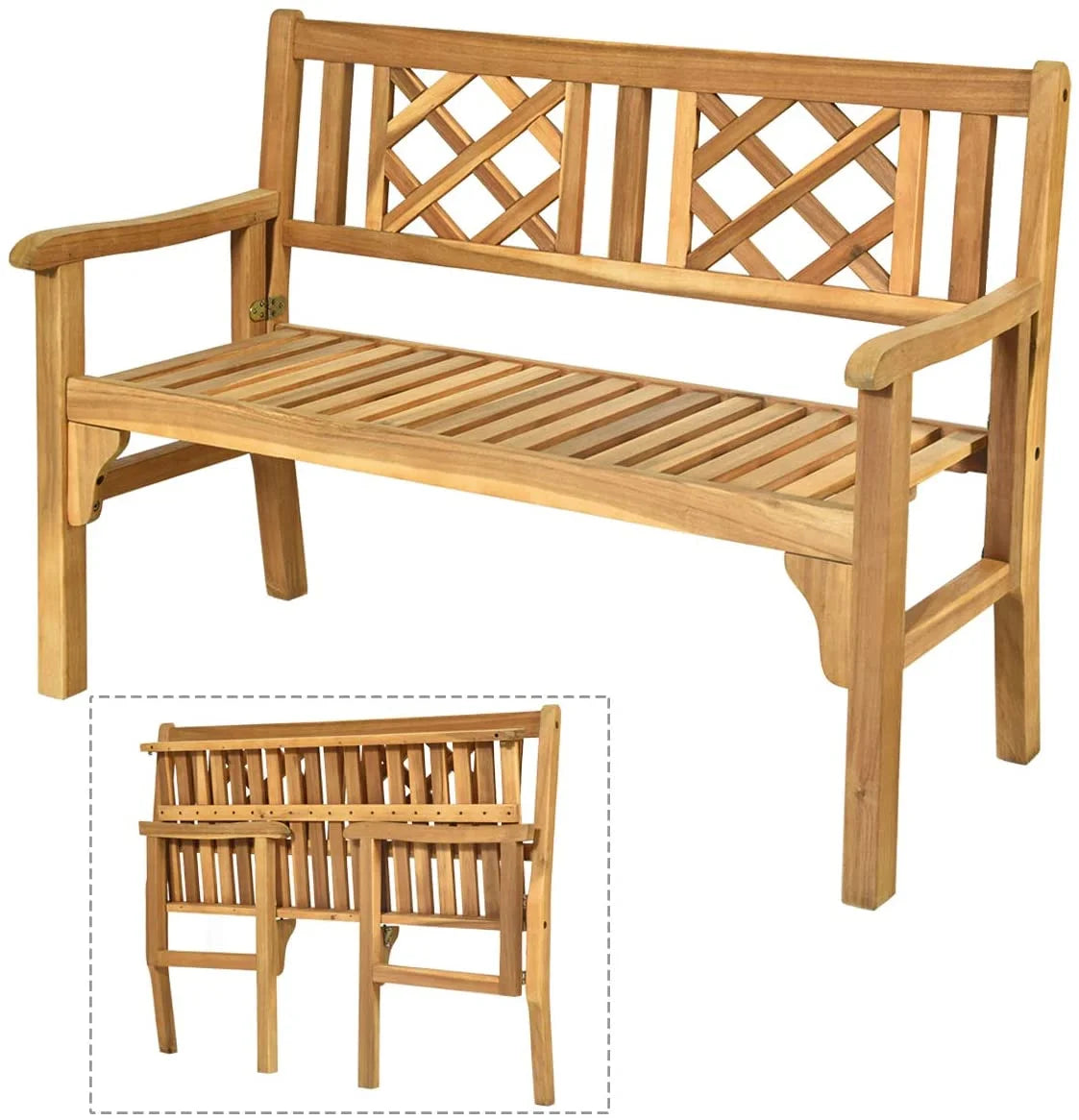 4 Ft Teak Acacia Wooden Patio Bench Q1039