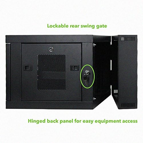 6U Wall-Mount Network Cabinet Enclosure, 450mm Depth, Hinged Back, Swing Gate Server Cabinet, Locks, Pre-Assembled, Perforated Front Door, Cable Management X707