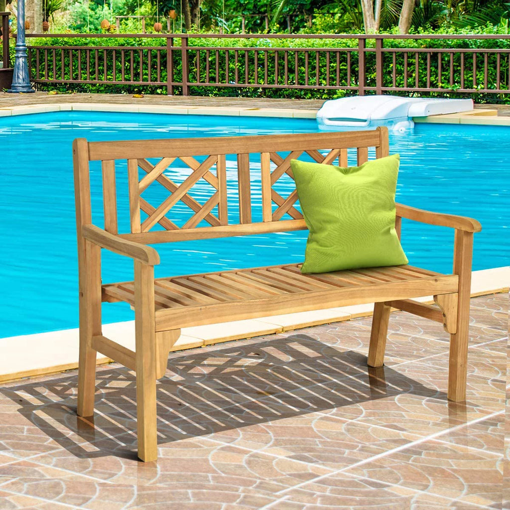 4 Ft Teak Acacia Wooden Patio Bench Q1039