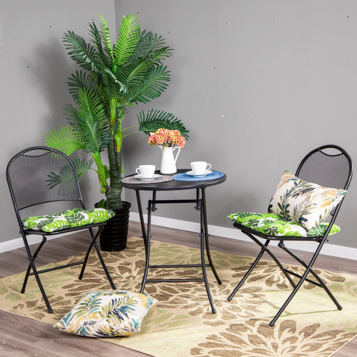 3 Pieces Metal Folding Bistro Set K552819