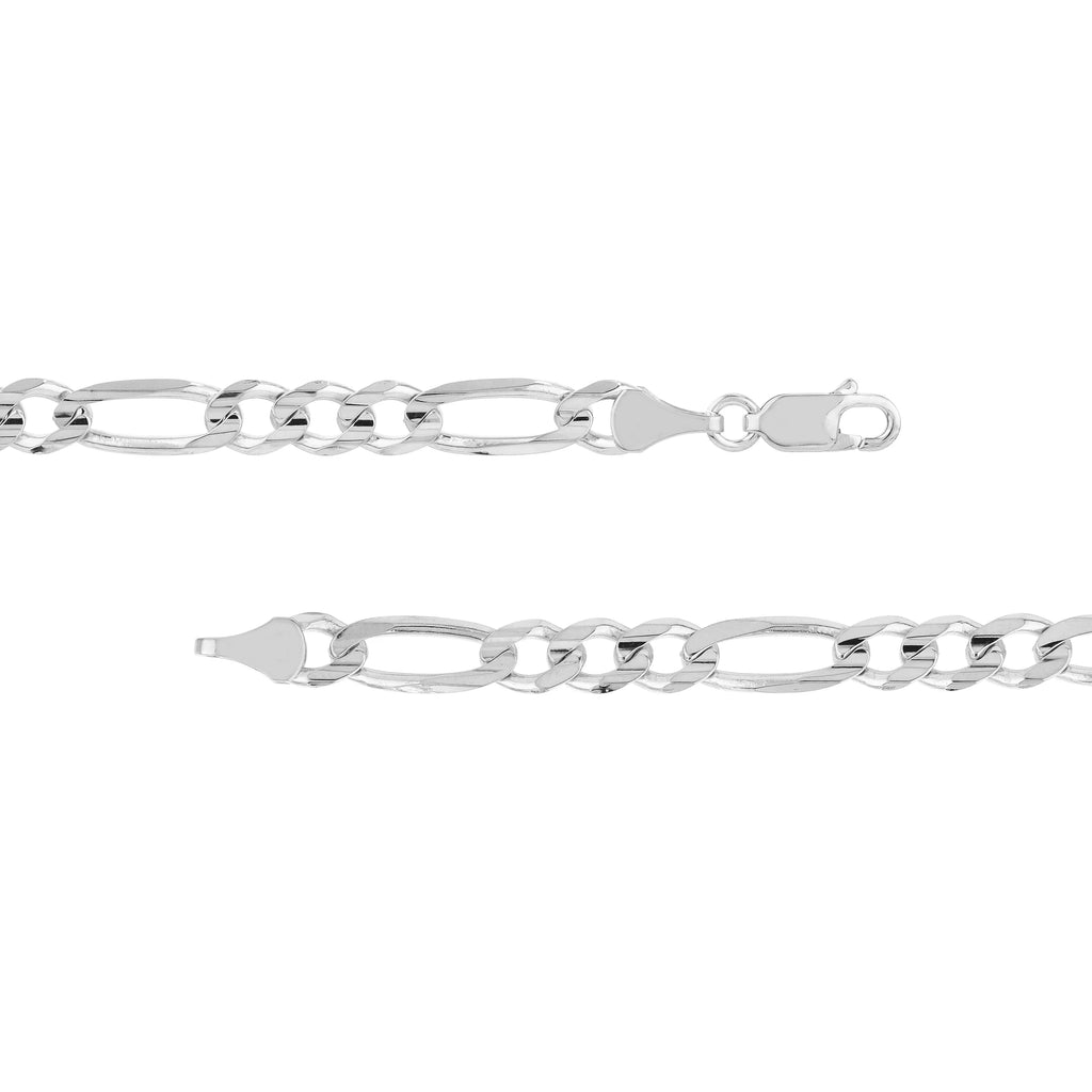 14K White Gold 20" 5.80mm Figaro Chain Necklace J10491