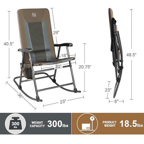 Foldable Padded Rocking Chair Set of 2 Brown T453172