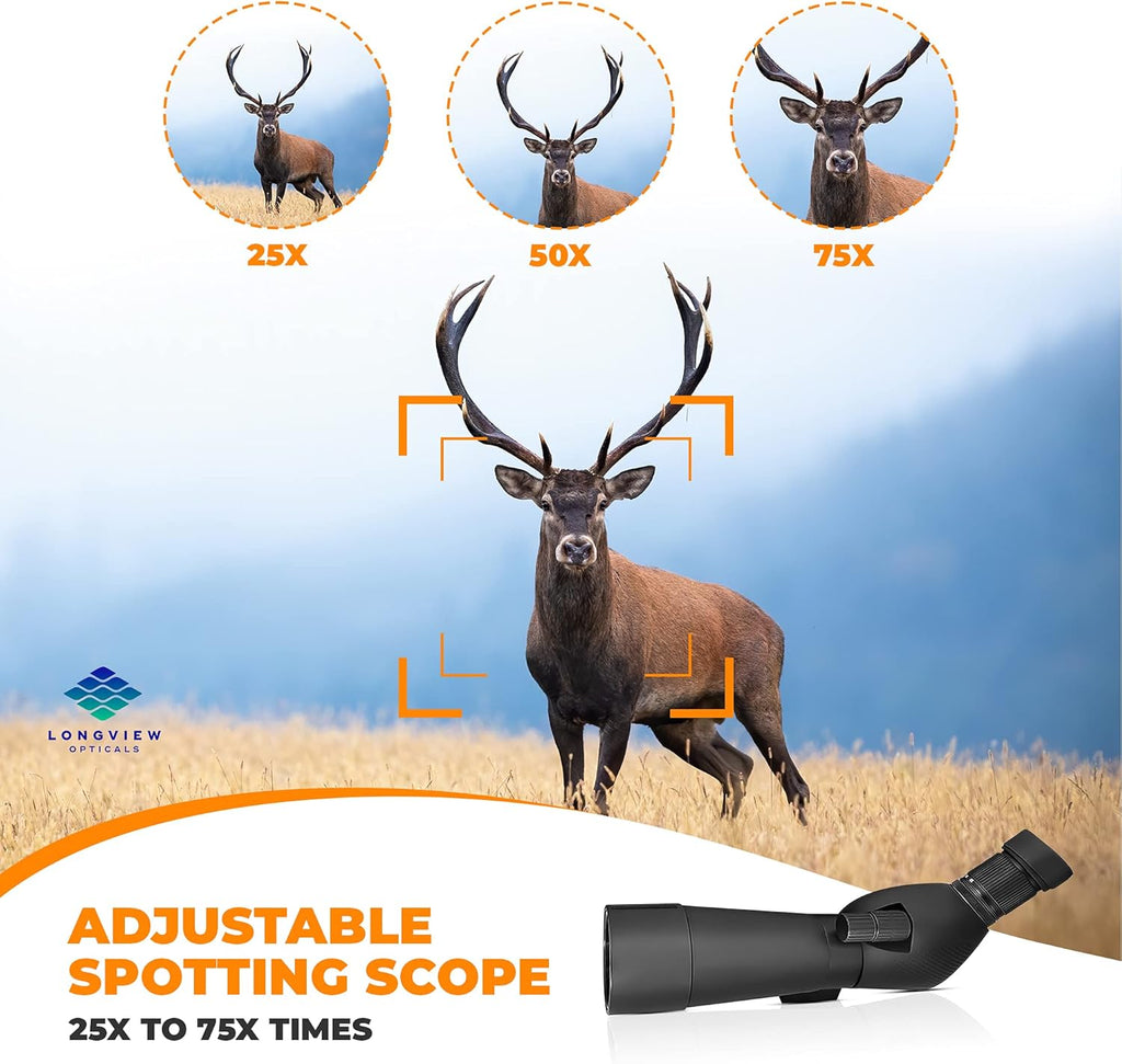 25-75x75 High Definition Spotting Scope with Tripod and Adapter I8229