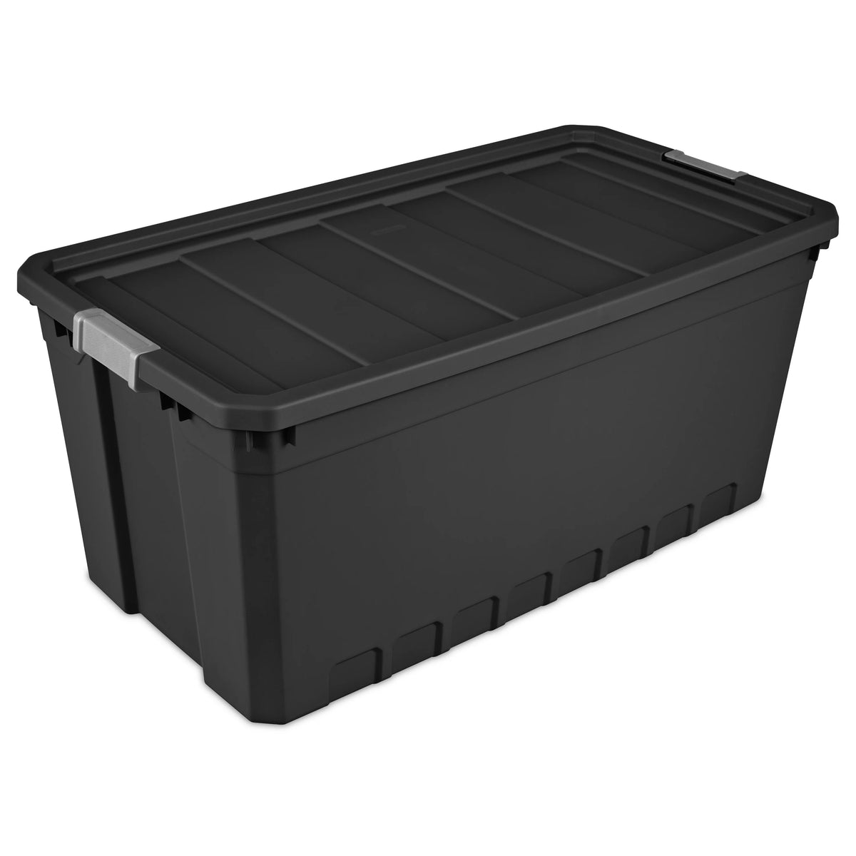 50 Gallon Black Plastic Stacker Tote Set of 3 Y428