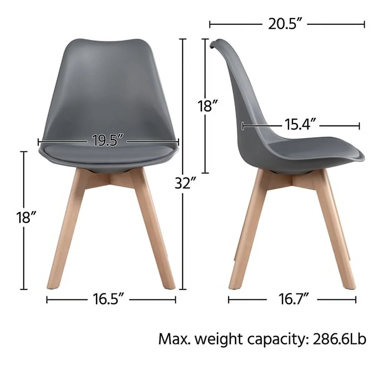 Dark Gray Upholstered Dining Chairs Set of 4 B967984