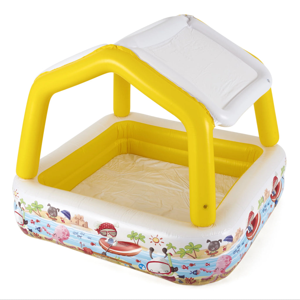5ft x 48in Inflatable Kids Pool with Canopy U762206
