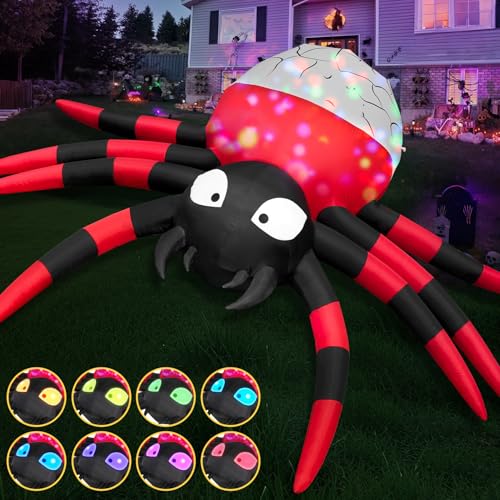 8FT Inflatable Witch Decorations with Built-in LED Lights D6355