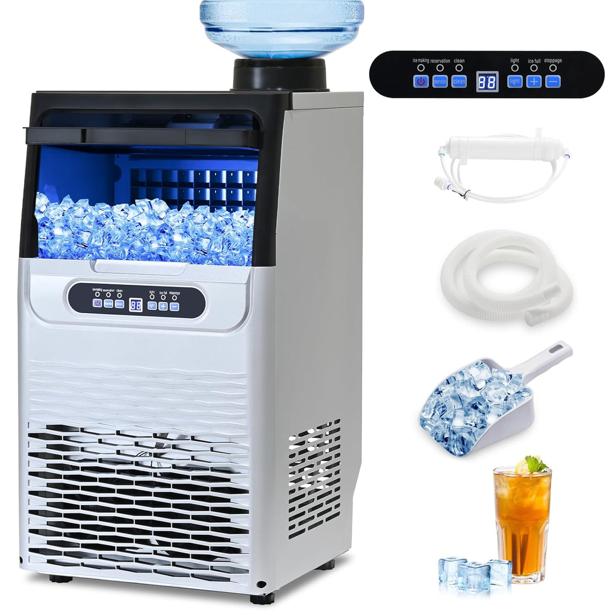 100Lbs/24H Ice Maker Machine with 20lbs Storage W941