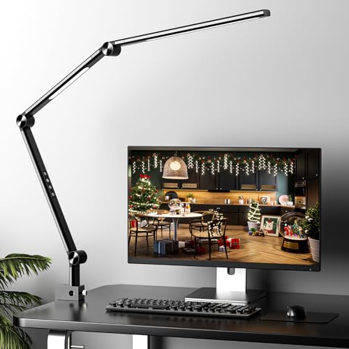 Black 18W LED Desk Lamp with Clamp A855452