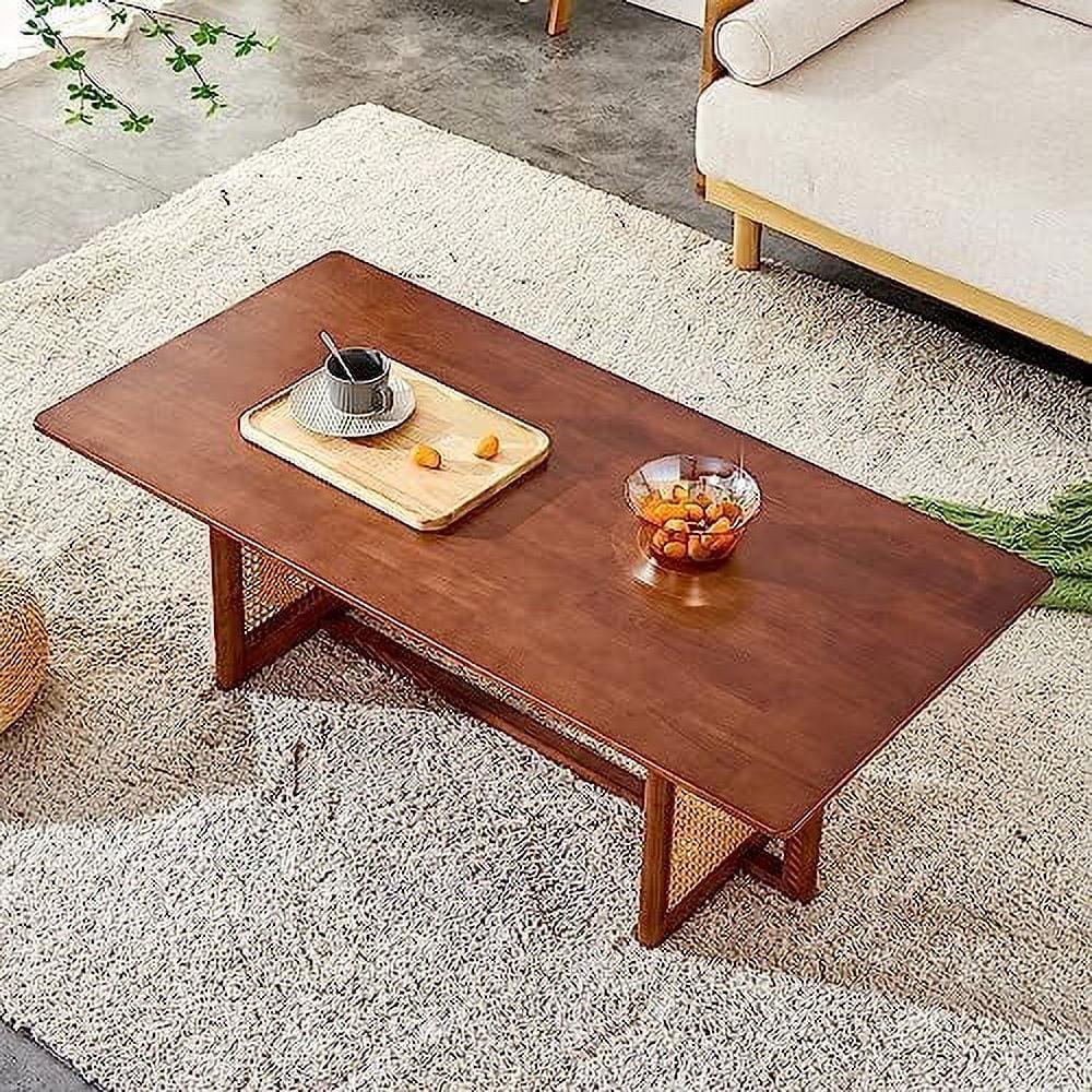 Rectangle Rustic Wood Coffee Table with Metal Legs Z82302