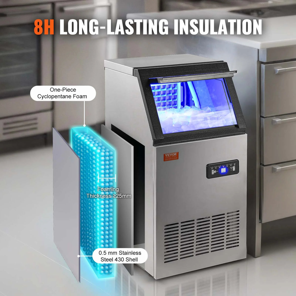 Commercial Ice Maker 80lbs/24H 40 Ice Cubes O388