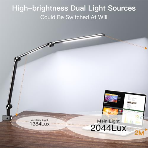 Black 18W LED Desk Lamp with Clamp A855452