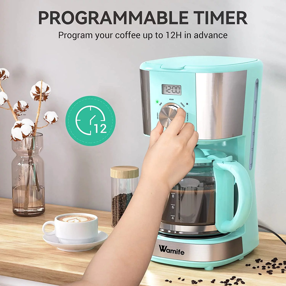 12-Cup Programmable Coffee Maker with Timer F14218