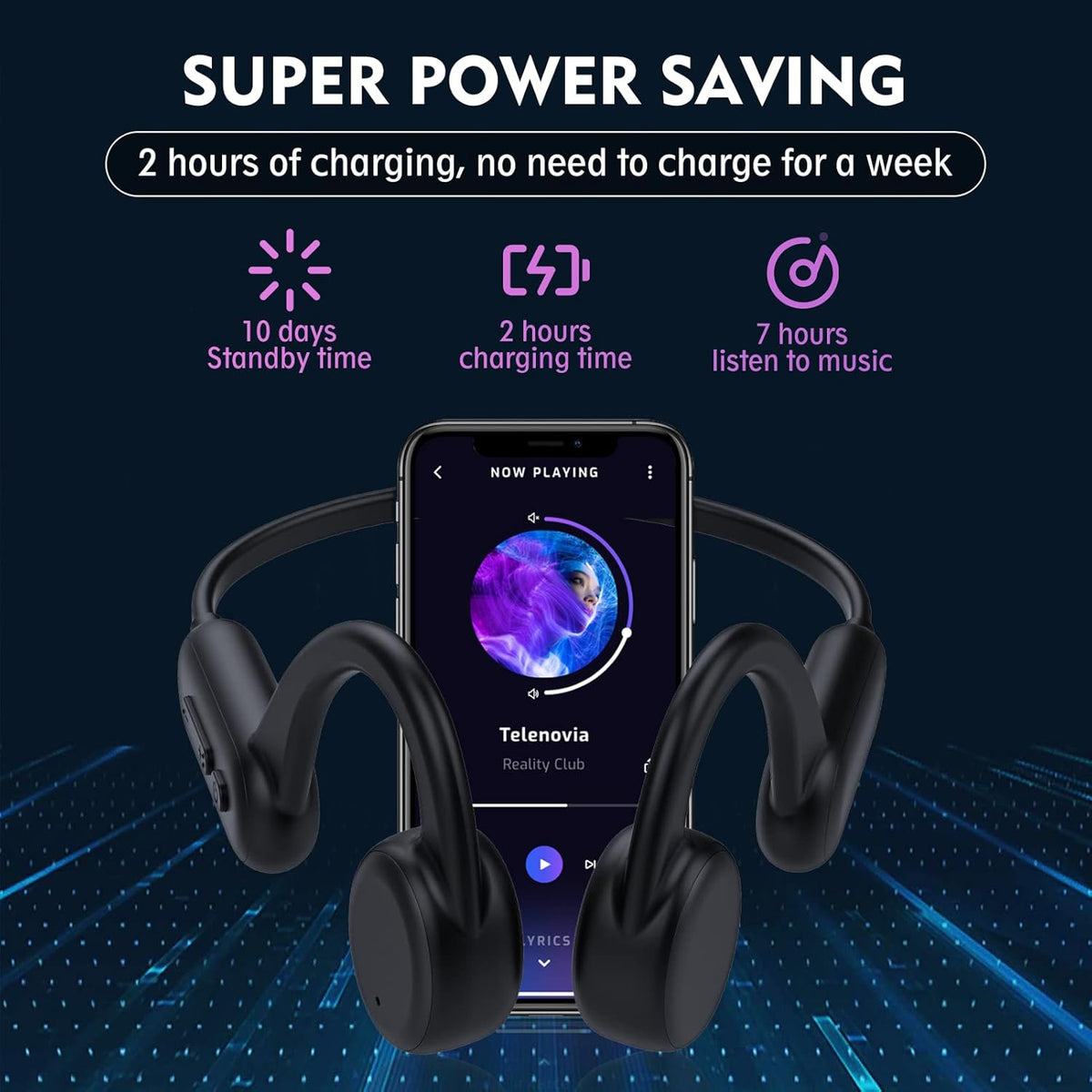 Open Ear Sports Headset with 8G Memory Pack of 2 S3437