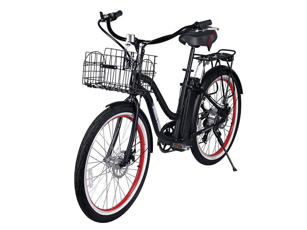 Black Electric Beach Cruiser Bike D427
