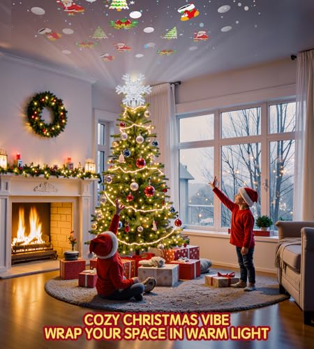 Golden Pentagram Christmas Tree Star Topper with Led Q33017