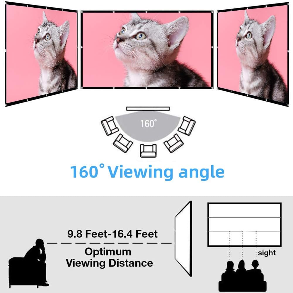 120 inch Portable Foldable Projector Screen with Carrying Bag L613