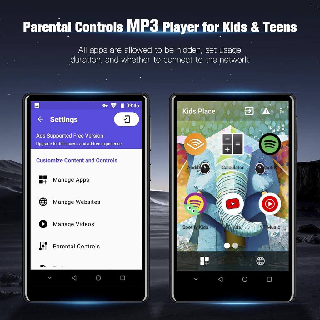 80GB Kids MP3 Player with Bluetooth and WiFi E911617