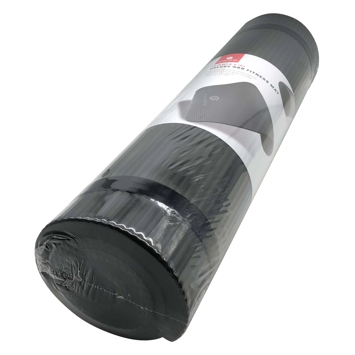10mm Extra Long Non Slip Exercise Mat with Carrying Strap, Black Q66075