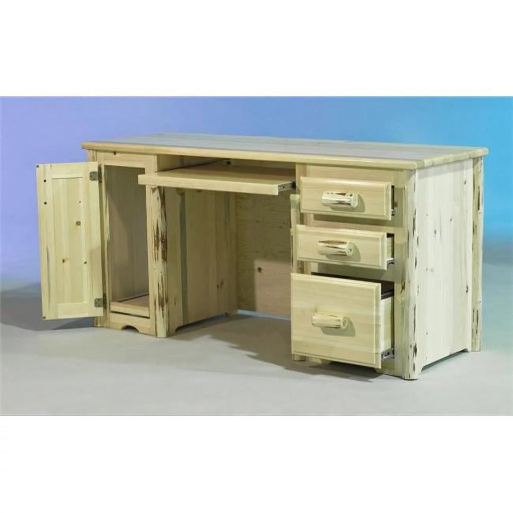 Hand-Crafted Transitional Wood Computer Desk P6296