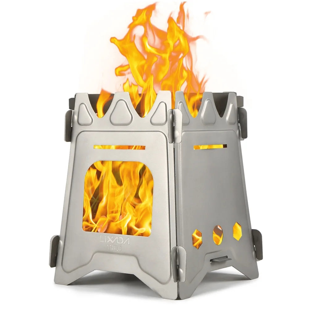 Ultralight Folding Camp Titanium Wood Cooking Stove S661660