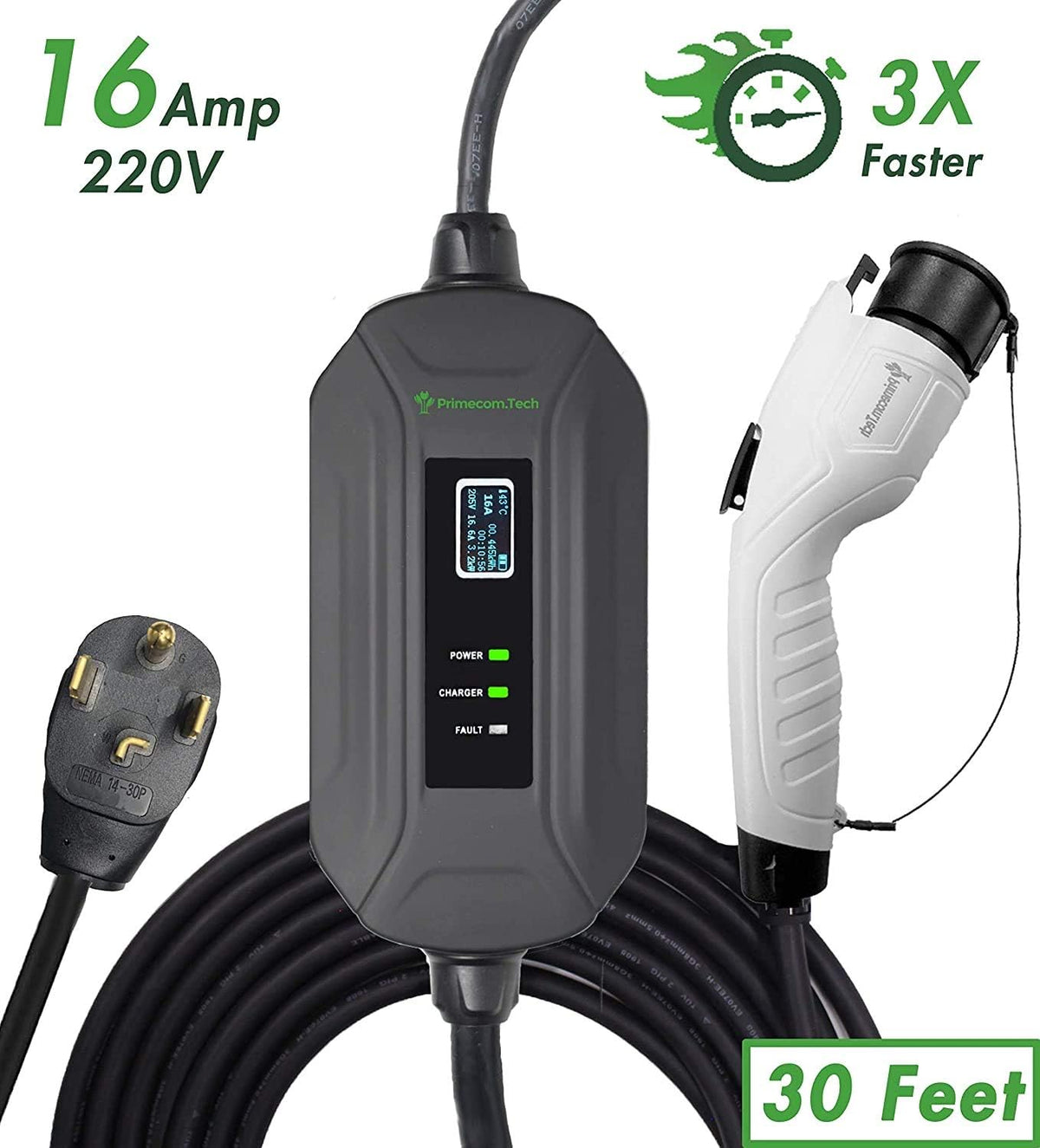 Level 2 Portable EV Charger with 30 Feet Cable U4374