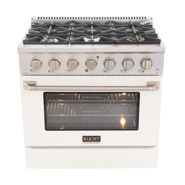 36 in. Natural Gas Range with White Door P306