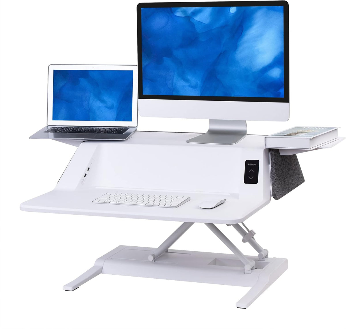 Electric Height Adjustable Desk Riser with Wireless Charging Extended Panel Board D3724