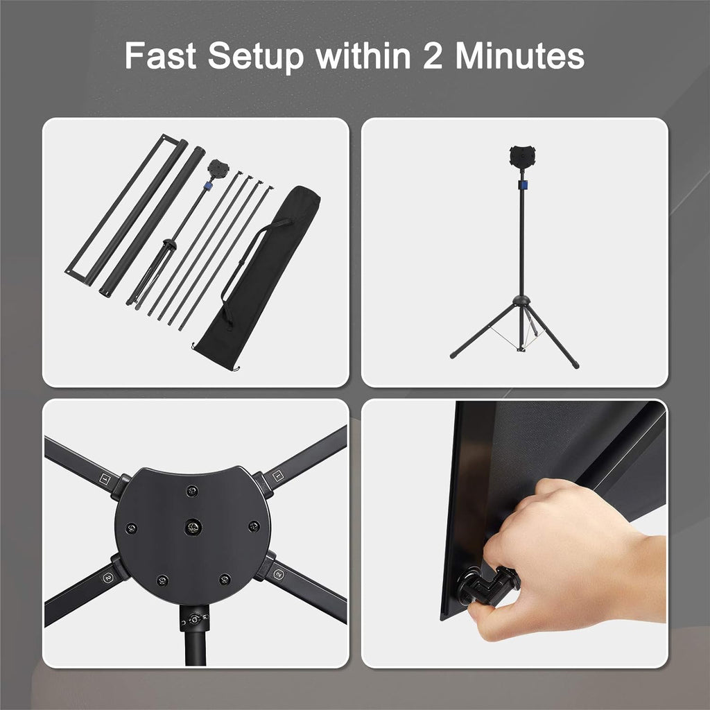 80 Inch 16:9 Portable Projector Screen with Stand X248395