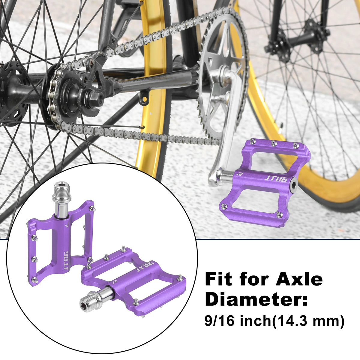 Purple Aluminum Alloy Rear Foot Peg Footrests Fit 9/16 Inch Axles MTB Bike R685