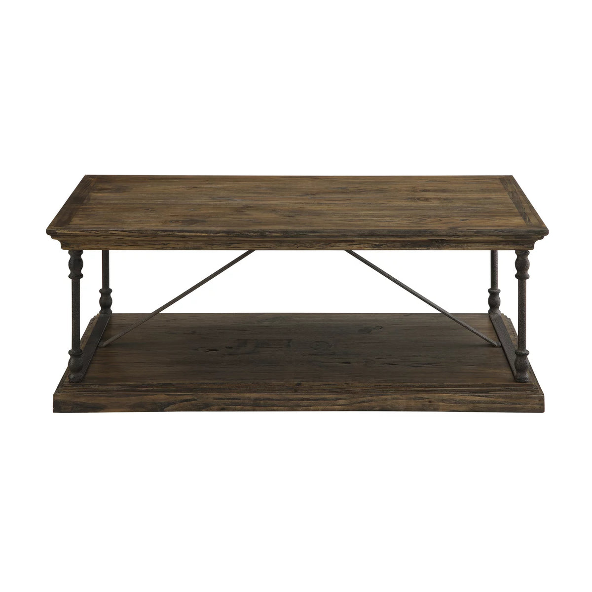 Medium Brown Cocktail Table with Slab Top and Base V91764