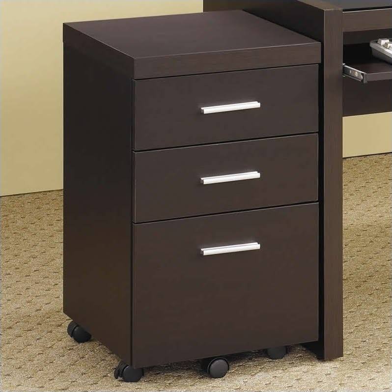 2pc Desk and Mobile File Cabinet Set in Brown Q643