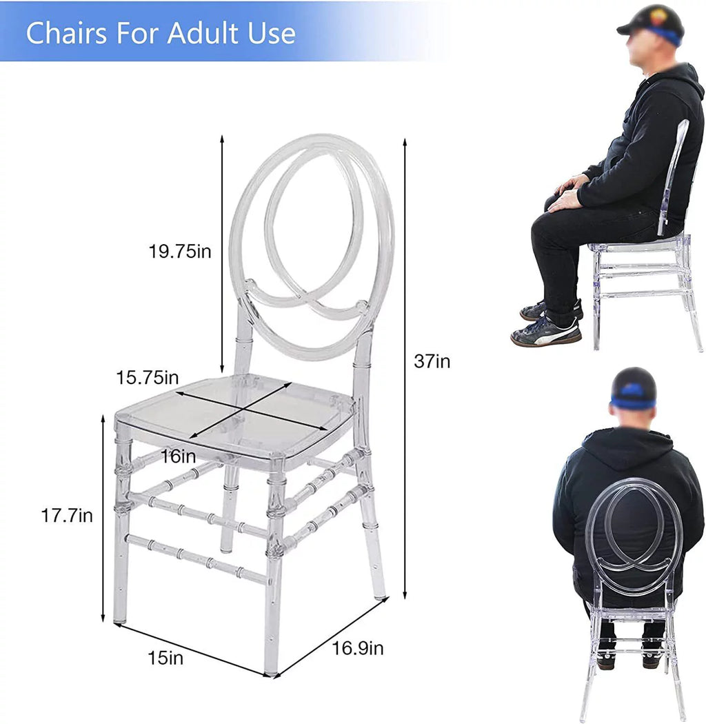 4 Pcs Stacking Clear Chiavari Chairs O285