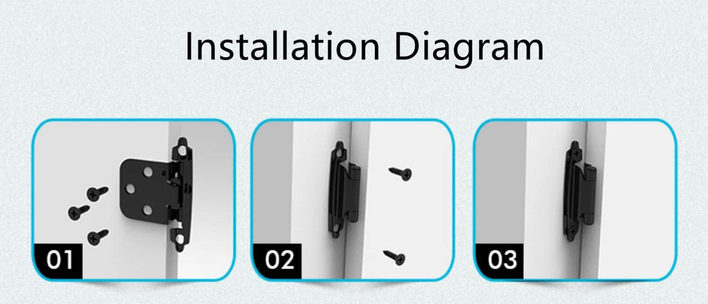 Black Cabinet Hinges 1/2 inch Overlay 2 Pack Z9680