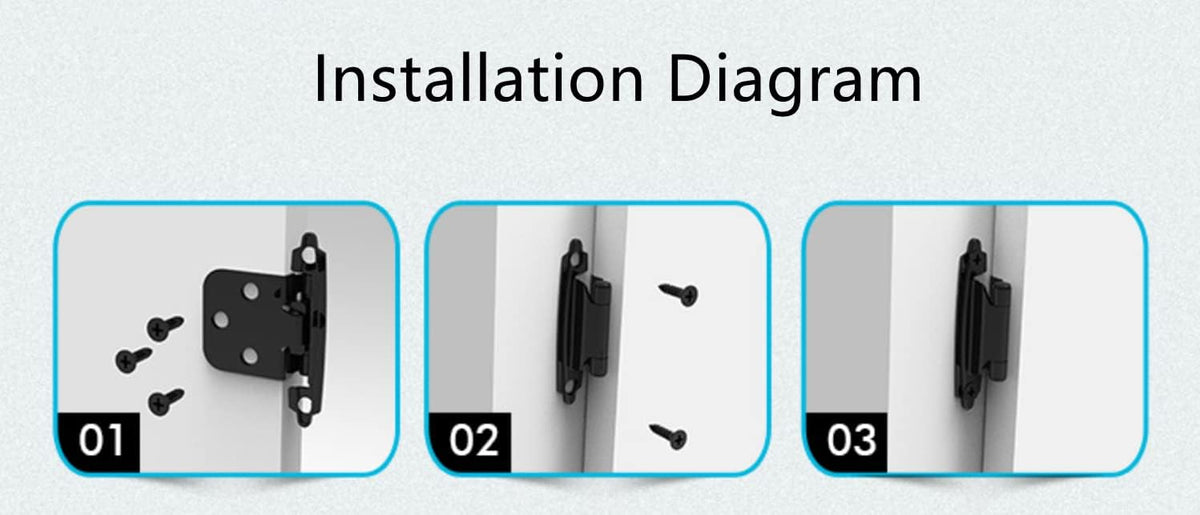 Black Cabinet Hinges 1/2 inch Overlay 2 Pack Z9680