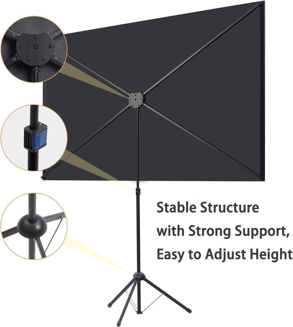80 Inch 16:9 Portable Projector Screen with Stand X248395