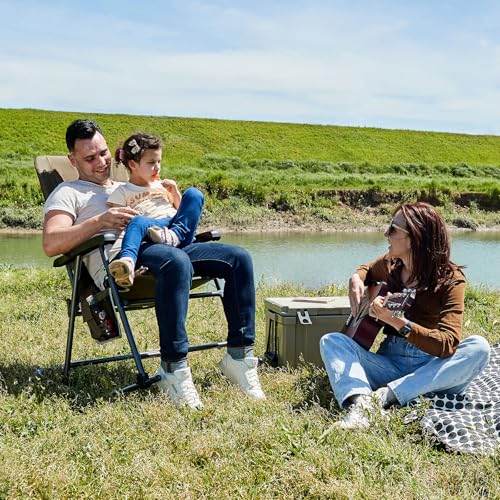 Foldable Padded Rocking Chair Set of 2 Brown T453172